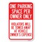 Signmission Reserved Parking Sign One Parking Space Heavy-Gauge Aluminum Sign, 12" x 18", A-1218-23044 A-1218-23044 - alternate 1